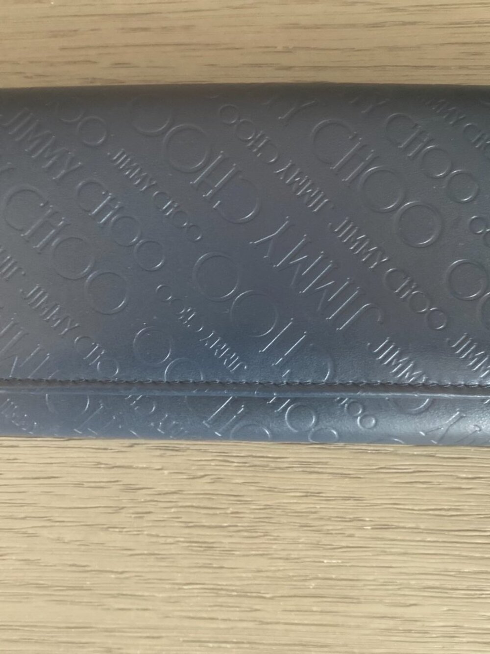 Brand New Jimmy Choo Nino Wallet Blue with Embossed Logo